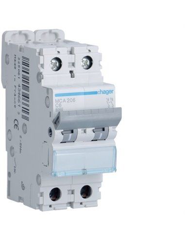 HAGER MCA206 | Circuit breaker M curve-C 6kA 2P 6A