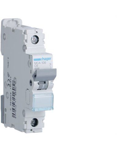 HAGER MCA106 | Circuit breaker M curve-C 6kA 1P 6A