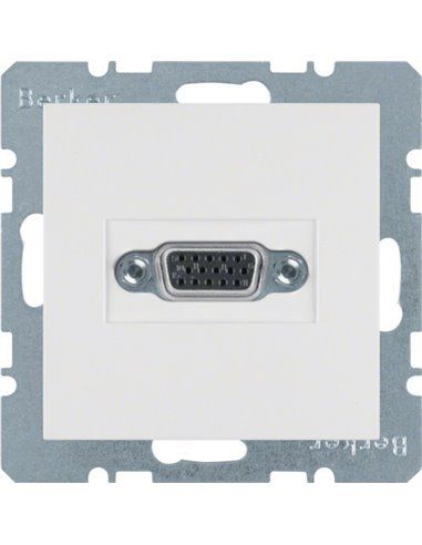 Berker S1 B3 B7 | Soquete VGA com conector de parafuso branco polar brilhante 3315418989