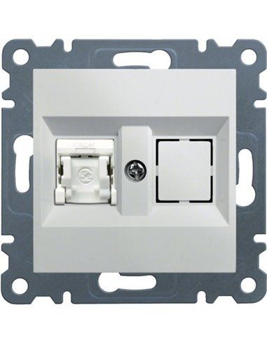 Lumina | Prise simple RJ45 catégorie 5E UTP blanc polaire WL2110