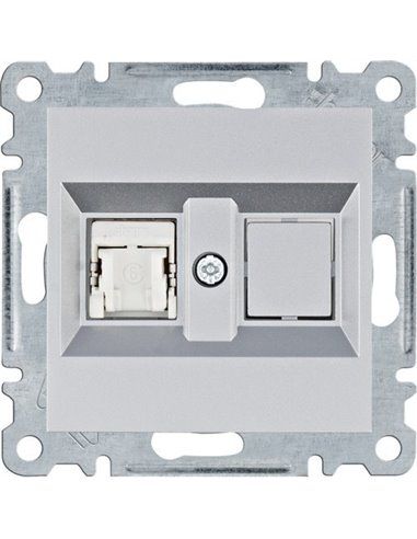 Lumina | Soquete simples RJ45 categoria 6 FTP prata WL2172