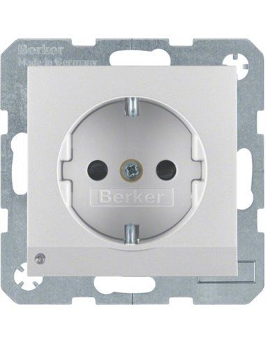 Berker S1 B3 B7 | Base de soquete Schuko orientação LED alumínio 41091404