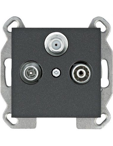 Lumina | WL3123 black pass-through RTV-SAT jack