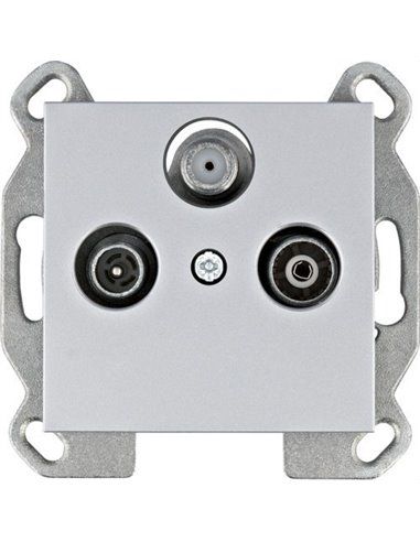 Lumina | WL3122 silver pass-through RTV-SAT socket