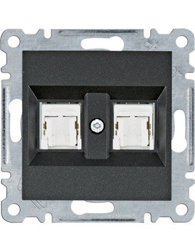 Lumina | Toma doble RJ45 categoría 5e UTP negro WL2123