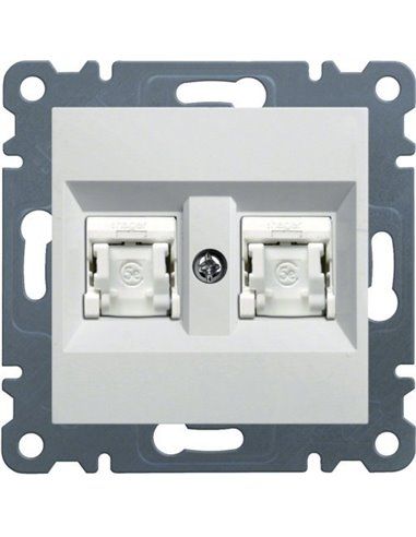 Lumina | 2xRJ45 categoria 6 tomada FTP branco polar WL2180