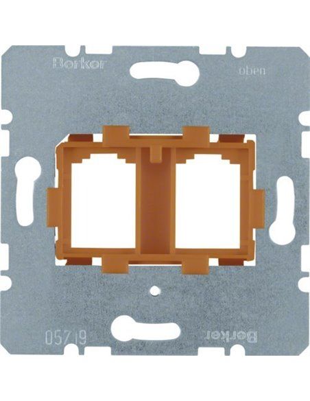 BERKER | Support pour prise JACK modulaire avec 2 prises orange 454109