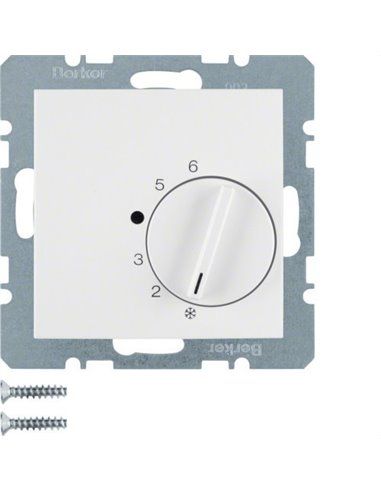 Berker S1 B3 B7 | Placa do termostato com interruptor branco polar brilhante 20268989