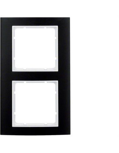 Berker B3 | Cornice 2 elementi nero / bianco polare 10123025