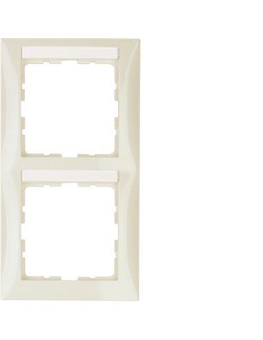 Berker S1 | Cornice 2 elementi verticali bianco lucido 10128912