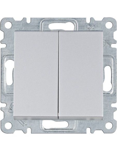 Lumina | Interruttore doppio argento WL0042