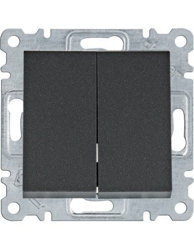 Lumina | Interruptor duplo preto WL0043