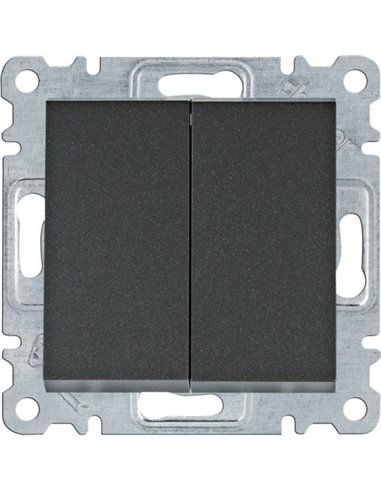 Lumina | Interruptor duplo preto WL0053