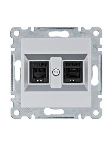 Lumina | Double socket RJ11 silver WL2022