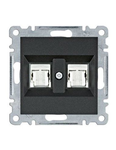 Lumina | Category 6 UTP RJ45 double socket black WL2163