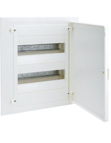 HAGER VF212PE | VF golf recessed electrical panel with 2 rows 24 modules opaque white strip