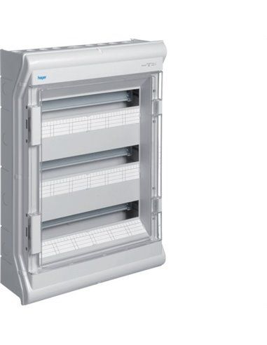 HAGER VE318E | Caja distribución vector VE superficie con 3 filas 54 IP55