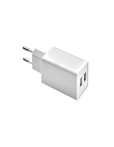 Cargador USB Dos Tomas 2.1 Amperios. 5 V. Adaptador Enchufe USB Cargador USB de Pared, Android, Iphone, Smartphones, Tablets.