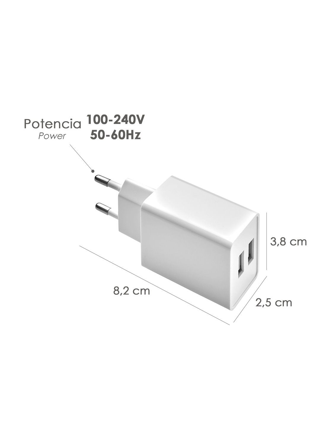 USB-Ladegerät zwei Steckdosen 2,1 Ampere. 5 V