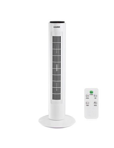 Ventilador Maurer Torre 73 cm 3 Velocidades. Funcion Oscilante. Con Temporizador y Mando a Distancia.