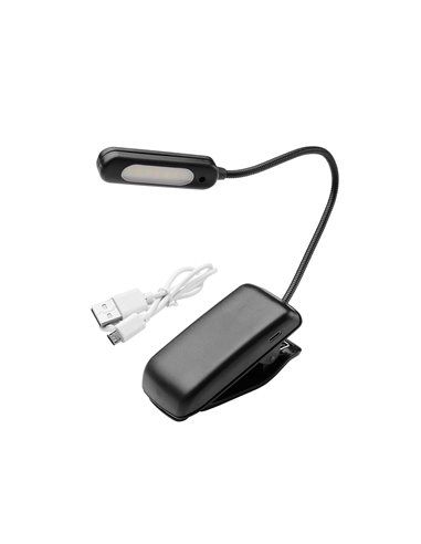 linterna led de mesa / lectura bateria recargable (1.000 mah) 30 lumenes  con clip, 3 tonos de