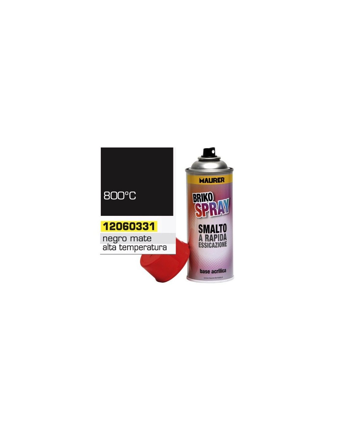 Vernice Spray Resistente Alle Alte Temperature Nero Opaco 400 ml.