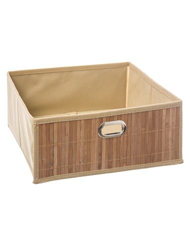 CESTA PARA MUEBLE DE BAÑO BAMBÚ NATURAL 31X31X13.5CM