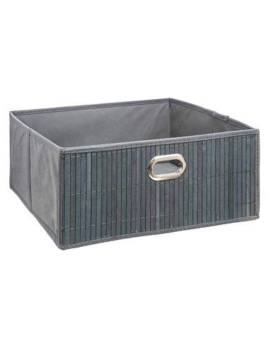 CESTA PARA MUEBLE DE BAÑO BAMBÚ GRIS 31X31X13.5CM