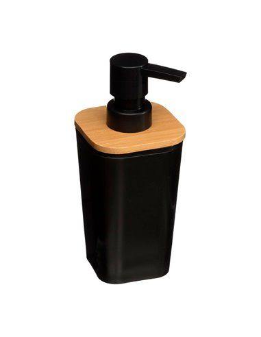 DISPENSADOR JABON BAÑO BAMBU-NEGRO COLECCIÓN 'NATUREO'