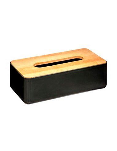 CAJA DE PAÑUELOS BAÑO BAMBU-NEGRO COLECCIÓN 'BALTIK'