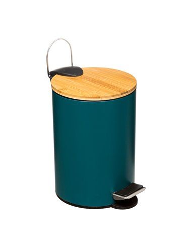 CUBO BASURA BAÑO VERDE PETROL 3L COLECCIÓN 'COLORS'