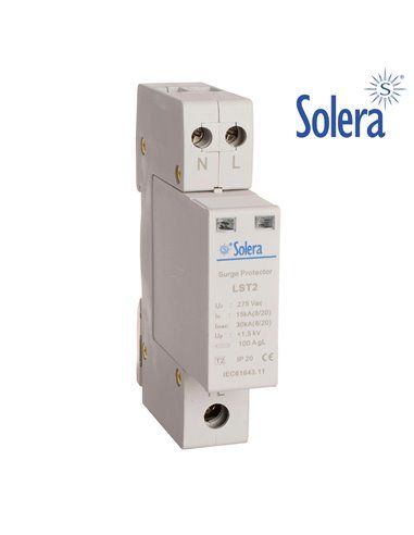 PROTECTOR SOBRETENSION 1P+N 30KA 275V TRANSITORIO 1 MODULO SOLERA (RETRACTILADO)