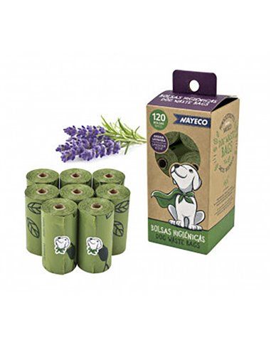 PACK 8 ROLLOS DE BOLSAS HIGIENICAS AROMA LAVANDA NAYECO