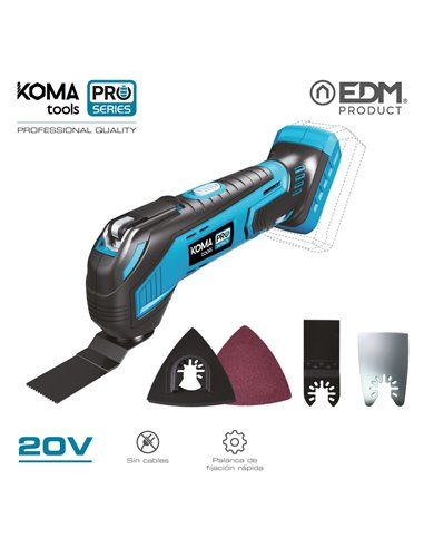 MULTIHERRAMIENTA 20V (SIN BATERIA Y CARGADOR) 31,3x11cm KOMA TOOLS PRO SERIES BATTERY