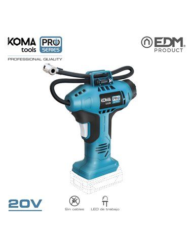 COMPRESOR DE AIRE 20V (SIN BATERIA Y CARGADOR) 7,5x22x25,5cm KOMA TOOLS PRO SERIES BATTERY