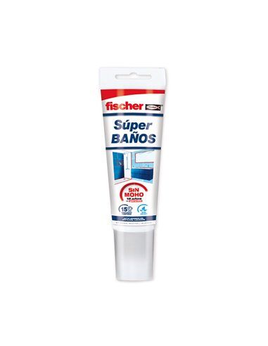 SILICONA SUPER BAÑOS BLANCA 100ml 563516 FISCHER