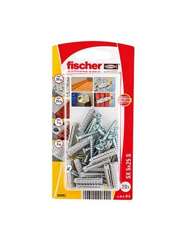 FISCHER 90892 | Plugue com parafuso SX 5x25 SK