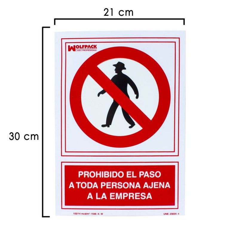 Placa de Proibição de Invasão Empresa 30x21 cm.