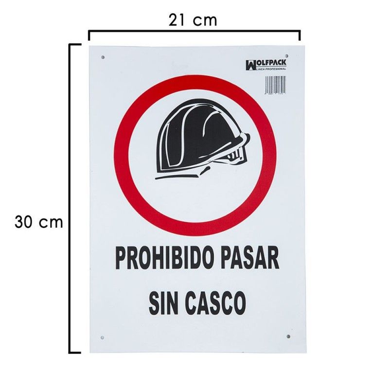 Sinal Proibido Passar Sem Capacete 30x21 cm.