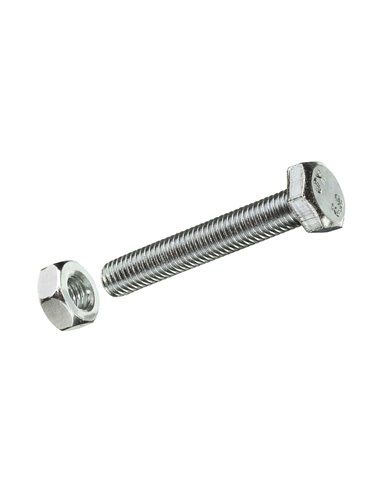 Caixa de 50 unidades de parafuso métrico com cabeça hexagonal e porca zincada M 6x16mm Fadix