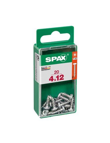 CAJA 20 uds. TORNILLO MADERA SPAX CAB. REDONDA WIROX 4,0x12mm SPAX