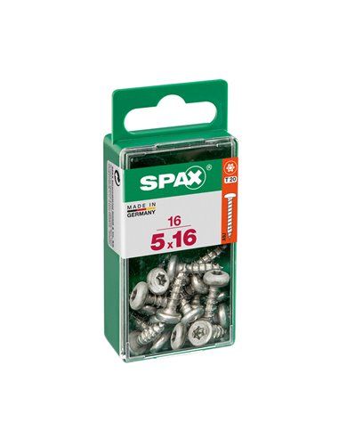 CAJA 16 uds. TORNILLO MADERA SPAX CAB. REDONDA WIROX 5,0x16mm SPAX