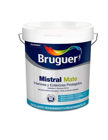 PINTURA PLASTICA BLANCA MATE MISTRAL 0,75l LITROS 5586676 BRUGUER