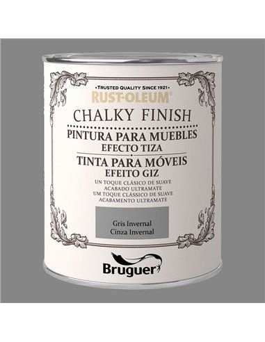 RUST-OLEUM CHALKY FINISH MUEBLES GRIS INVERNAL 0,75L 5397538 BRUGUER