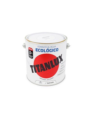 ESMALTE ECOLÓGICO AL AGUA SATINADO  BLANCO  2,5l  TITANLUX 01T056625