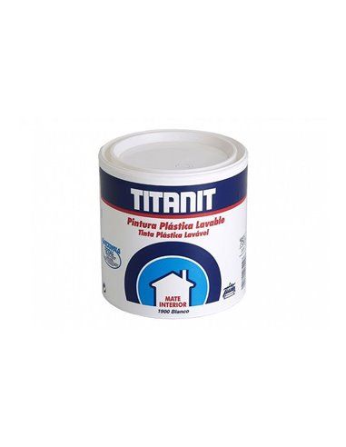 PINTURA PARA PAREDES Y TECHOS LAVABLE TITANIT MATE BLANCO INTERIOR 750ml TITANLUX 029190034