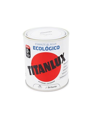 ESMALTE ECOLÓGICO AL AGUA BRILLANTE  BLANCO  750ml TITANLUX 00T056634