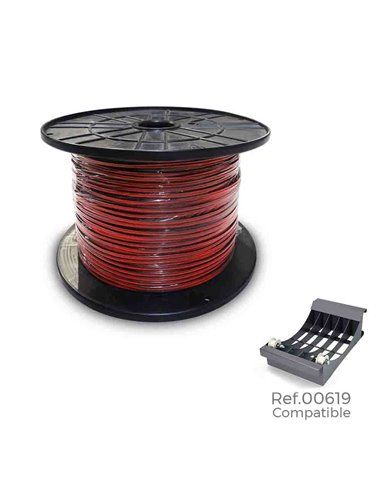 CARRETE PARALELO AUDIO 2X1,5MM ROJO NEGRO 500MTS (BOBINA GRANDE Ø400x200MM)