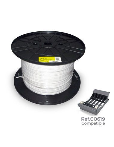 Carretel de cabo paralelo de áudio 2x0,75mm branco bobina grande de 1000m