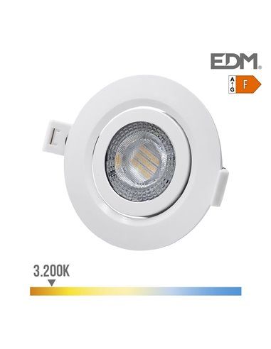 Downlight LED embutido 9w 806lm ra80 3200k redondo Cor branca ø9cm EDM